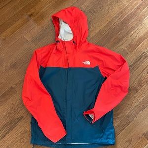 EUC Mens medium red/blue North Face Venture 2 waterproof jacket